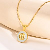 Acier Inoxydable 201 Style INS Style Simple Placage Évider Incruster Lettre Coquille Collier Pendentif sku image 8