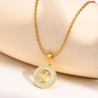 Acier Inoxydable 201 Style INS Style Simple Placage Évider Incruster Lettre Coquille Collier Pendentif sku image 10