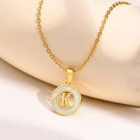 Acier Inoxydable 201 Style INS Style Simple Placage Évider Incruster Lettre Coquille Collier Pendentif sku image 11