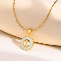 Acier Inoxydable 201 Style INS Style Simple Placage Évider Incruster Lettre Coquille Collier Pendentif sku image 12