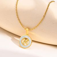 Acier Inoxydable 201 Style INS Style Simple Placage Évider Incruster Lettre Coquille Collier Pendentif sku image 13