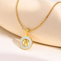 Acier Inoxydable 201 Style INS Style Simple Placage Évider Incruster Lettre Coquille Collier Pendentif sku image 14