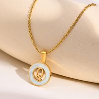 Acier Inoxydable 201 Style INS Style Simple Placage Évider Incruster Lettre Coquille Collier Pendentif sku image 17
