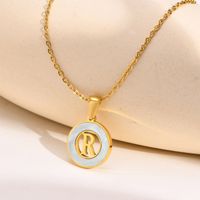 Acier Inoxydable 201 Style INS Style Simple Placage Évider Incruster Lettre Coquille Collier Pendentif sku image 18