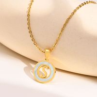 Acier Inoxydable 201 Style INS Style Simple Placage Évider Incruster Lettre Coquille Collier Pendentif sku image 19