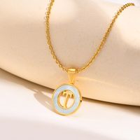Acier Inoxydable 201 Style INS Style Simple Placage Évider Incruster Lettre Coquille Collier Pendentif sku image 20
