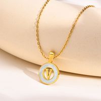 Acier Inoxydable 201 Style INS Style Simple Placage Évider Incruster Lettre Coquille Collier Pendentif sku image 22