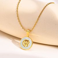 Acier Inoxydable 201 Style INS Style Simple Placage Évider Incruster Lettre Coquille Collier Pendentif sku image 23