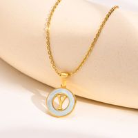 Acier Inoxydable 201 Style INS Style Simple Placage Évider Incruster Lettre Coquille Collier Pendentif sku image 25
