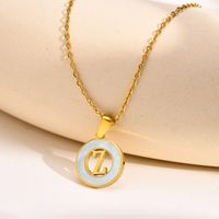 Acier Inoxydable 201 Style INS Style Simple Placage Évider Incruster Lettre Coquille Collier Pendentif sku image 26