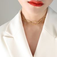 Großhandel Einfacher Stil Knoten Titan Stahl Überzug 18 Karat Vergoldet Armbänder Ohrringe Halskette main image 6
