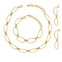 Großhandel Einfacher Stil Knoten Titan Stahl Überzug 18 Karat Vergoldet Armbänder Ohrringe Halskette main image 2