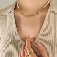Elegant Barocker Stil Farbblock Süßwasserperle Kupfer Perlen Überzug 18 Karat Vergoldet Halskette main image 5