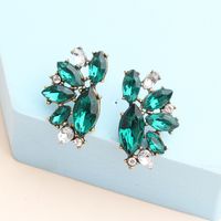 Streetwear Color Block Arylic Alloy Rhinestone Plating Gold Plated Women's Ear Studs main image 3