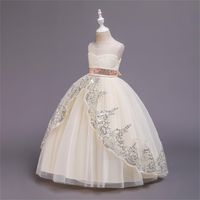 Elegant Princess Solid Color Sequins Polyester Girls Dresses main image 8
