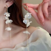 1 Pair Elegant Simple Style Leaf Flower Bow Knot Inlay Imitation Pearl Alloy Rhinestones Drop Earrings sku image 8