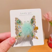Women's Cute Sweet Butterfly Alloy Inlay Rhinestones Hair Clip sku image 7