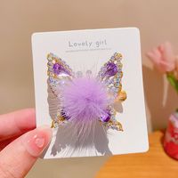 Women's Cute Sweet Butterfly Alloy Inlay Rhinestones Hair Clip sku image 4