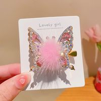 Women's Cute Sweet Butterfly Alloy Inlay Rhinestones Hair Clip sku image 6