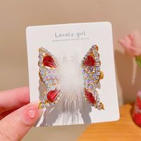 Women's Cute Sweet Butterfly Alloy Inlay Rhinestones Hair Clip sku image 5