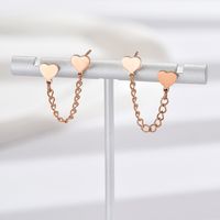 1 Pair Simple Style Heart Shape Plating 304 Stainless Steel 14K Gold Plated Rose Gold Plated Earrings main image 3