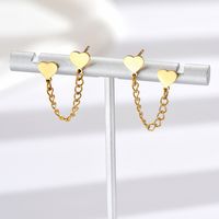 1 Pair Simple Style Heart Shape Plating 304 Stainless Steel 14K Gold Plated Rose Gold Plated Earrings main image 4