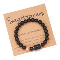 Wholesale Jewelry 12 Constellation Pattern Black Frosted Agate Beaded Bracelet Nihaojewelry sku image 21