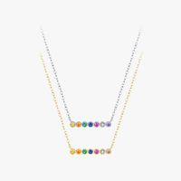 Simple Style Round Sterling Silver Plating Inlay Zircon 14k Gold Plated Rhodium Plated Necklace main image 1