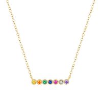Simple Style Round Sterling Silver Plating Inlay Zircon 14k Gold Plated Rhodium Plated Necklace sku image 2