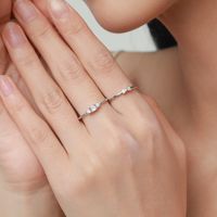 Simple Style Crown Bow Knot Rectangle Sterling Silver Plating Inlay Zircon 14k Gold Plated Rhodium Plated Rings main image 4
