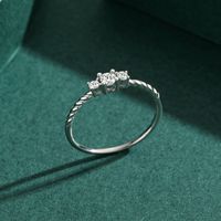 Japanese Style Round Sterling Silver Plating Inlay Zircon 14k Gold Plated Rhodium Plated Rings main image 3