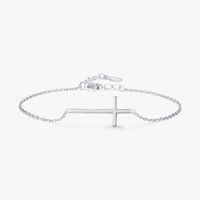 Simple Style Cross Sterling Silver Plating Rhodium Plated Bracelets main image 1