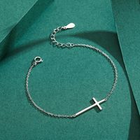 Simple Style Cross Sterling Silver Plating Rhodium Plated Bracelets main image 2