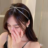 Casual Simple Style Commute Solid Color Alloy Metal Artificial Rhinestones Hair Band main image 3