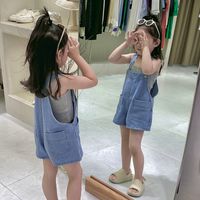 Simple Style Solid Color Cotton Spandex Polyester Girls Clothing Sets main image 2