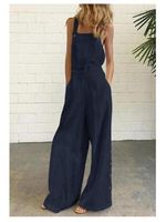 Women's Daily Casual Streetwear Solid Color Full Length Zipper Wide Leg Overalls Jumpsuits main image 3