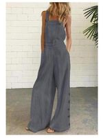 Women's Daily Casual Streetwear Solid Color Full Length Zipper Wide Leg Overalls Jumpsuits main image 7