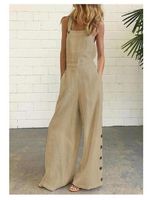 Women's Daily Casual Streetwear Solid Color Full Length Zipper Wide Leg Overalls Jumpsuits main image 5