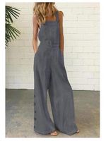 Women's Daily Casual Streetwear Solid Color Full Length Zipper Wide Leg Overalls Jumpsuits main image 8