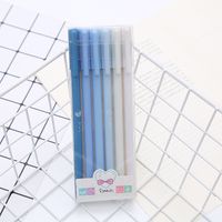 Boxed Morandi Color Pen Gel Pen 6's Set Student Stationery Exam Ball Pen Office Supplies Black Signature Pen sku image 3