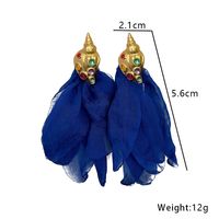 Retro Exaggerated Ethnic Style Conch Alloy Cloth Inlay Artificial Gemstones Women's Drop Earrings main image 5