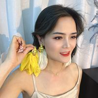 Retro Exaggerated Ethnic Style Conch Alloy Cloth Inlay Artificial Gemstones Women's Drop Earrings main image 2