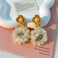Elegant Vacation Artistic Flower Alloy Cloth Women's Drop Earrings sku image 2
