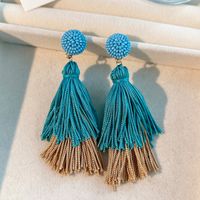 Bohemian Classic Style Geometric Cloth Tassel Women's Drop Earrings sku image 2