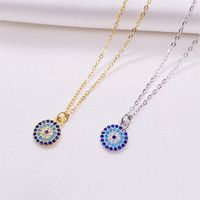 Simple Style Eye Sterling Silver Inlay Rhinestones Pendant Necklace main image 5