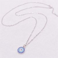 Simple Style Eye Sterling Silver Inlay Rhinestones Pendant Necklace main image 2