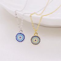 Simple Style Eye Sterling Silver Inlay Rhinestones Pendant Necklace main image 1