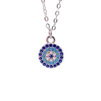 Simple Style Eye Sterling Silver Inlay Rhinestones Pendant Necklace main image 3