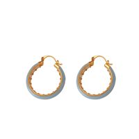 1 Pair Casual Simple Style Circle Copper Brass Enamel Plating Inlay Zircon 18k Gold Plated Hoop Earrings main image 4