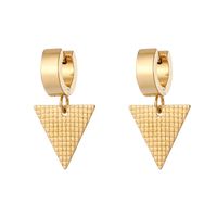 1 Pair Classic Style Triangle Heart Shape Feather Stainless Steel Plating Drop Earrings main image 4
